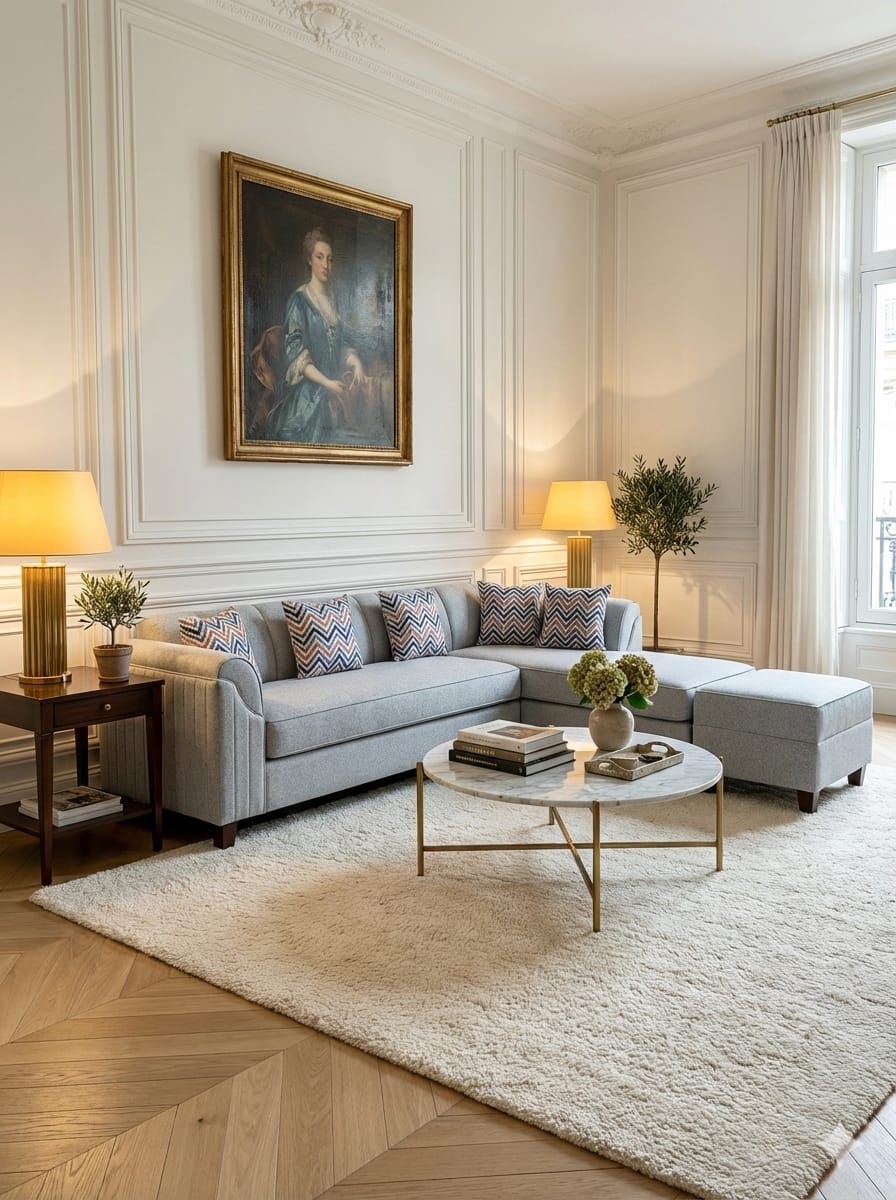 Simple L Shape Sofa (Grey)